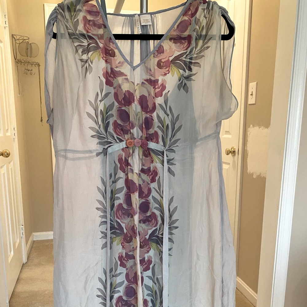 Nougat Floral Sheer Dress with Slip (S/3, GUC)